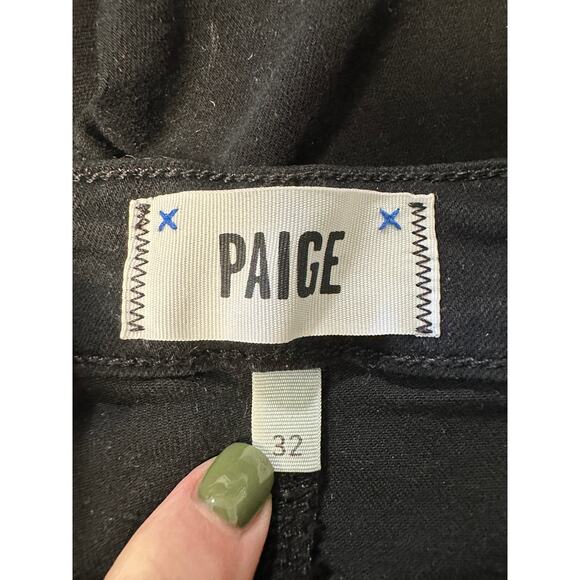Paige Hoxton Ankle black denim w/ raw hem/ ankle fray size 32 - Picture 9 of 11